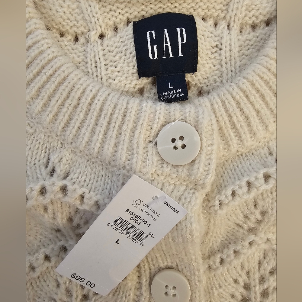 Gap women's Pointelle Sweater Cardigan - Picture 3 of 5